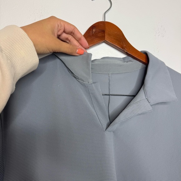 Lululemon Light Cast gray Warped Sense Polo Shirt - Picture 6 of 8